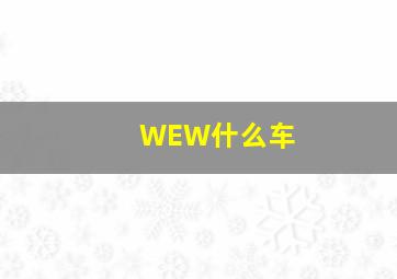 WEW什么车