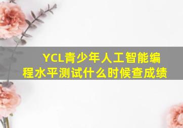 YCL青少年人工智能编程水平测试什么时候查成绩