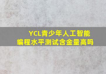 YCL青少年人工智能编程水平测试含金量高吗