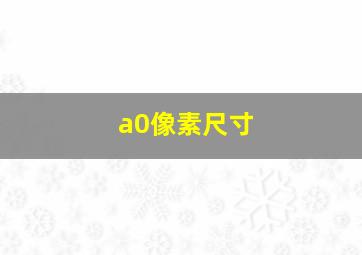 a0像素尺寸