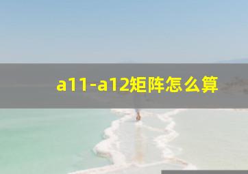 a11-a12矩阵怎么算