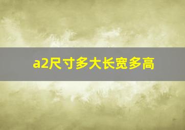 a2尺寸多大长宽多高