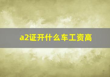 a2证开什么车工资高