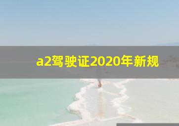 a2驾驶证2020年新规