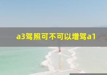 a3驾照可不可以增驾a1