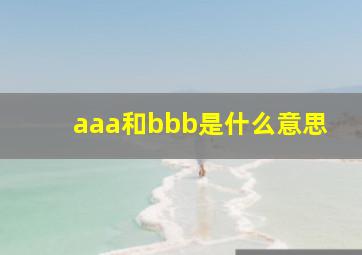 aaa和bbb是什么意思