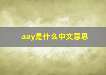 aay是什么中文意思