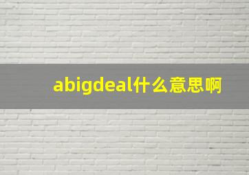 abigdeal什么意思啊