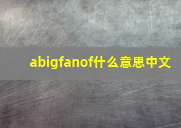 abigfanof什么意思中文