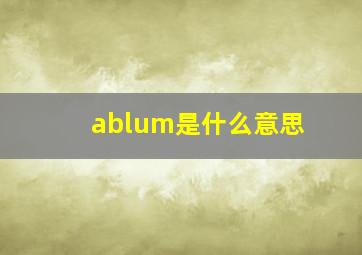 ablum是什么意思