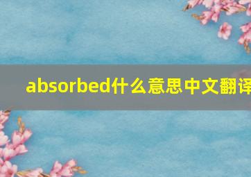 absorbed什么意思中文翻译