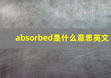 absorbed是什么意思英文