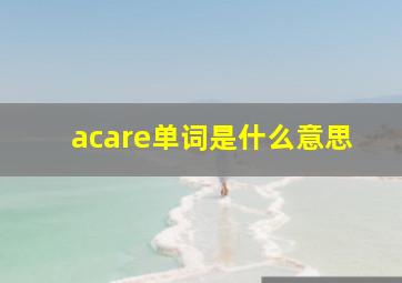 acare单词是什么意思