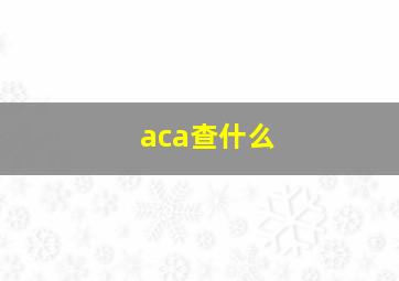 aca查什么