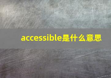 accessible是什么意思