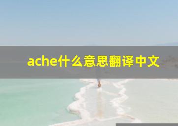 ache什么意思翻译中文