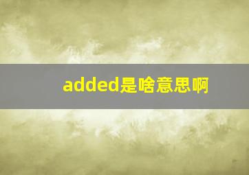 added是啥意思啊