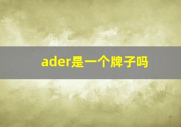 ader是一个牌子吗