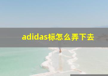 adidas标怎么弄下去