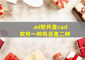 ad软件是cad软件一种吗还是二种