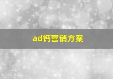 ad钙营销方案