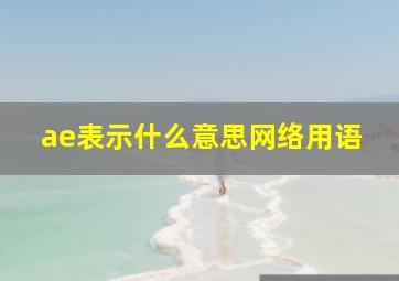 ae表示什么意思网络用语