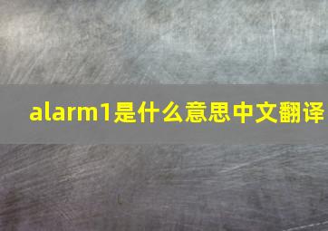 alarm1是什么意思中文翻译