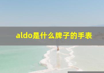 aldo是什么牌子的手表