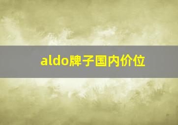 aldo牌子国内价位