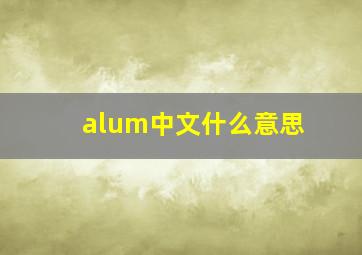 alum中文什么意思