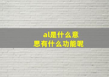 al是什么意思有什么功能呢