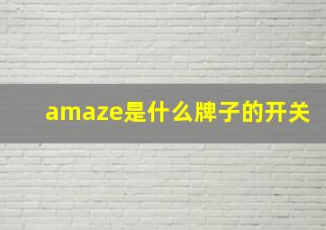 amaze是什么牌子的开关