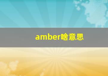 amber啥意思