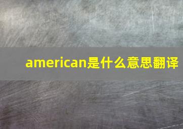 american是什么意思翻译