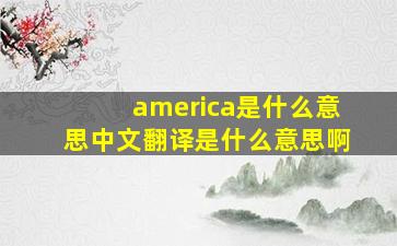 america是什么意思中文翻译是什么意思啊