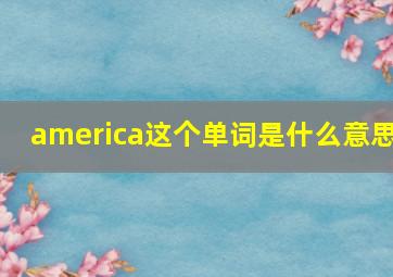 america这个单词是什么意思