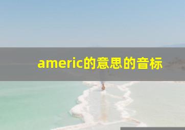 americ的意思的音标