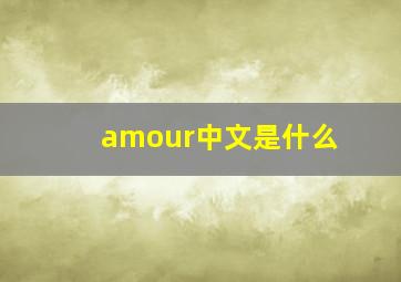 amour中文是什么