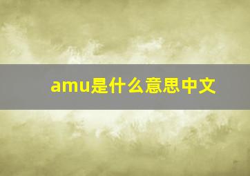 amu是什么意思中文