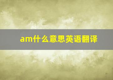 am什么意思英语翻译