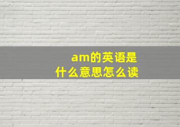 am的英语是什么意思怎么读