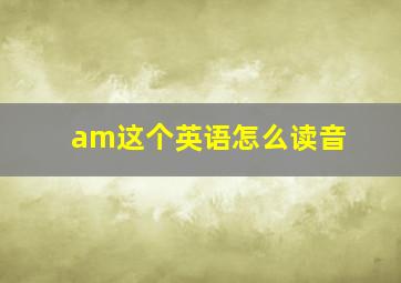 am这个英语怎么读音