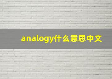 analogy什么意思中文