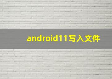 android11写入文件