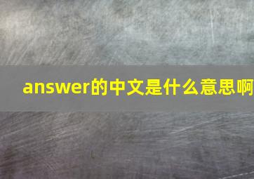 answer的中文是什么意思啊