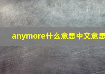 anymore什么意思中文意思