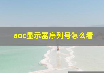 aoc显示器序列号怎么看