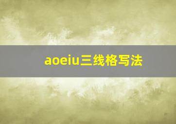 aoeiu三线格写法