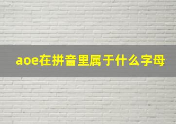 aoe在拼音里属于什么字母