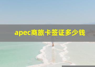 apec商旅卡签证多少钱